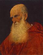 TIZIANO Vecellio, Portrait of an Old Man (Pietro Cardinal Bembo) fgj